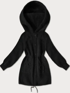 Černá vlněná bunda typu alpaka (W017#)