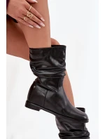 Kožené Dámské Kotníkové Boty S Vráskou Vyteplené Maciejka K7211 02 Černé