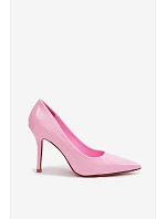 Klasické lakované lodičky z umělé kůže růžové Odira