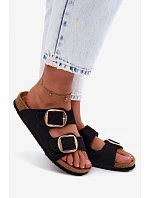 Dámské pantofle na korkové podrážce s řemínky Lee Cooper LCW-26-35-4455L Černé