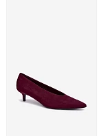 Bordové semišové lodičky na kitten heel Nuretta Bordové semišové lodičky na kitten heel Nuretta