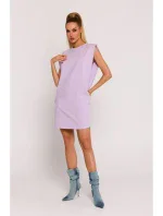 M789 Mini šaty s vycpávkami na ramenou - fialové