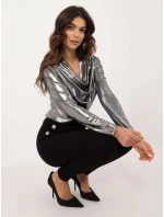 Dámská halenka DHJ BZ 15268.30 Stříbrno černá - FPrice