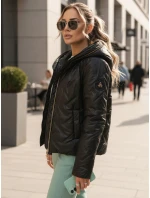 Dámská prošívaná bunda s kapucí černá FashionStreet TY5551