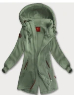 Šedozelená dlouhá dámská mikina s kapucí (AMG-675/2) Šedozelená dlouhá dámská mikina s kapucí (AMG-675/2)