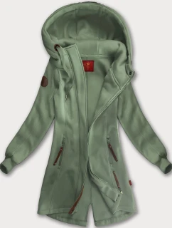 Šedozelená dlouhá dámská mikina s kapucí (AMG-675/2)