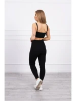 Souprava s halenkou s žebrováním černá Souprava s halenkou s žebrováním černá