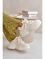 Dámské tenisky na masivní podešvi světle béžové Nevela