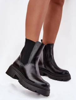 Zateplené kotníkové boty na zip Černé Niviane
