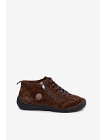 Dámské kožené semišové polobotky Cihlové Brindle Dámské kožené semišové polobotky Cihlové Brindle