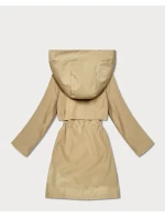 Lekka parka damska na podszewce Goodlookin piaskowa (KK60407-2#)