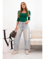 Halenka kulatý výstřih zelená