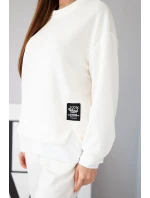 Dámský komplet s máslovou volnou mikinou a tepláky ecru