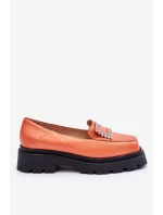 Pohodlné kožené mokasíny oranžové Agathę Pohodlné kožené mokasíny oranžové Agathę