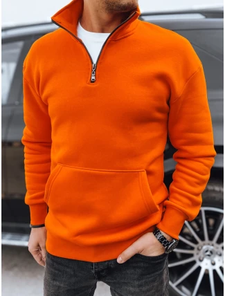 Pánská oranžová mikina bez kapuce FashionStreet BX5669