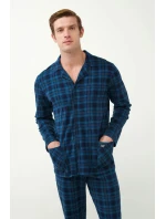 Vamp - Kárované pyžamo s knoflíky 21622 - Vamp