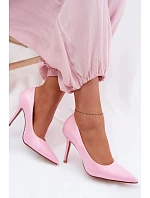 Klasické lakované lodičky z umělé kůže růžové Odira