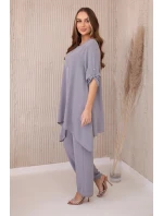 Sada halenka + kalhoty s přívěskem 27943 šedá - Koucla Sada halenka + kalhoty s přívěskem 27943 šedá - Koucla