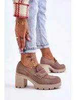 Polobotky na podpatku 20125 béžové  - Step in style