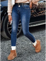 Dámské džínové kalhoty JEANLIFE s páskem v modré barvě FashionStreet UY2195