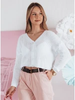 Dámský oversize žebrovaný svetr SWEETDREAM white FashionStreet MY2459