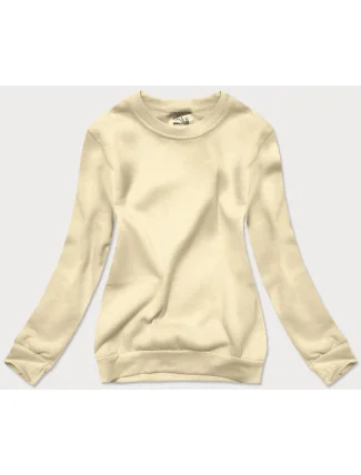 Béžová dámská tepláková mikina se stahovacími lemy (W01-67) Béžová dámská tepláková mikina se stahovacími lemy (W01-67)