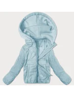 Světle modrá krátká dámská bunda s teplákovou kapucí J Style (16M9236-240) Světle modrá krátká dámská bunda s teplákovou kapucí J Style (16M9236-240)