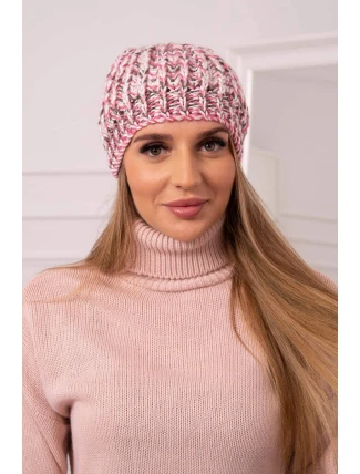 Dámská čepice s bambulí Maria K335 pudrově růžová