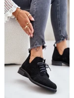 Zazoo 2959 Semišové Polobotky Oxfordky Šněrovací Na Plochém Podpatku Černé Zazoo 2959 Semišové Polobotky Oxfordky Šněrovací Na Plochém Podpatku Černé