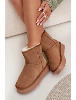 Dámské sněhule z přírodního semiše na platformě Camel Privine