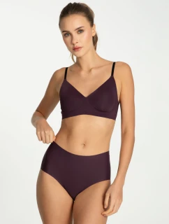 Jednoduchá košilová podprsenka Dark Plum - Julimex