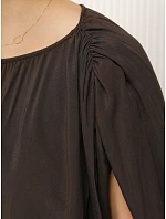 Dámská viskózová souprava se širokými kalhotami, hnědá, FashionStreet AY1201 Dámská viskózová souprava se širokými kalhotami, hnědá, FashionStreet AY1201