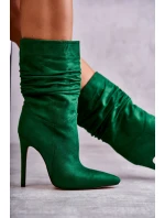 Dámské mačkané kozačky kozačky Zelené Laguna Dámské mačkané kozačky kozačky Zelené Laguna