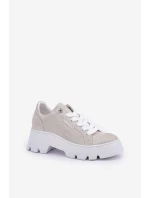 Tenisky Sportovní Boty Na Platformě CheBello 4632 Stříbrné