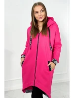 Mikina s kapucí na zip fuchsie