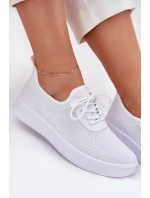 Dámské bílé textilní boty na platformě Kalyra