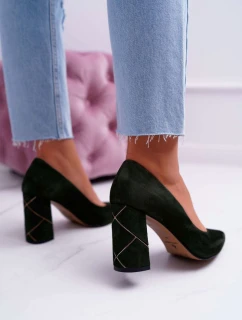 Dámské Semišové Lodičky Laura Messi olivové 2050