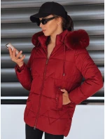 Dámská prošívaná zimní bunda s kapucí FashionStreet bordó TY5329 Dámská prošívaná zimní bunda s kapucí FashionStreet bordó TY5329