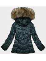 Tmavě zelená dámská prošívaná bunda pro předhodné období (H-205) Tmavě zelená dámská prošívaná bunda pro předhodné období (H-205)