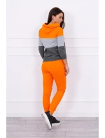 Oranžová+šedá barevná pruhovaná sada Oranžová+šedá barevná pruhovaná sada