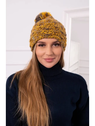 Fleecová čepice Fiona K275 hořčice+cappuccino Fleecová čepice Fiona K275 hořčice+cappuccino