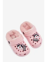 Pěnové Dětské Přezůvky Vyhřívané S Kožešinou S Připínáky Růžové Cerelle