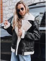 Dámská černá bunda z ovčí kůže ramones FashionStreet TY5247