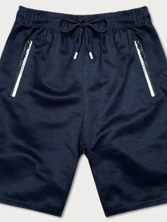 Tmavě modré pánské kraťasy s kontrastními vsadkami (8K925-25)