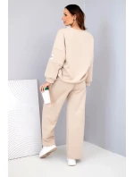 Dámská sada máslo mikina + kalhoty béžový