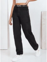 Dámské široké černé džíny FashionStreet UY2760