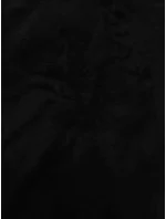 Černý dámský kožešinový kabát s límcem (WD2332) Černý dámský kožešinový kabát s límcem (WD2332)