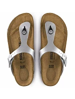 Dámské žabky Birkenstock Gizeh Birko-Flor silver regular wide (0043851) dámské Dámské žabky Birkenstock Gizeh Birko-Flor silver regular wide (0043851) dámské