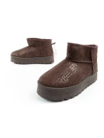 Lee Cooper snow boots women winter fashion fur insulated boots dark brown dámské