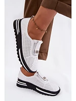 Dámské nazouvací polobotky z pravé kůže S.Barski LR61-7092 Bílá Dámské nazouvací polobotky z pravé kůže S.Barski LR61-7092 Bílá